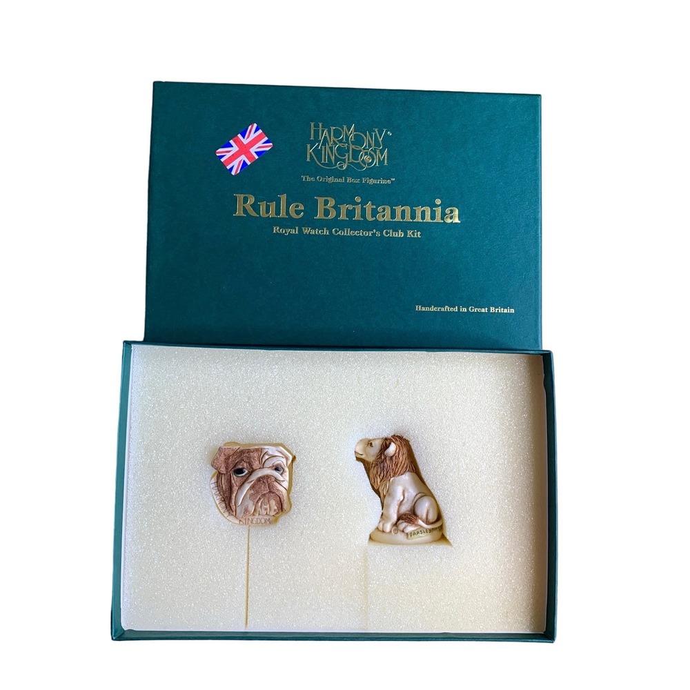 Harmony Kingdom Rule Britannia Royal Watch Collectors Club 2002 Bulldog LionBox